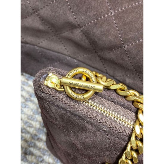 Premio Replica Borsa tote YSL Saint Laurent Icare scamosciata marrone Imitazione Outlet