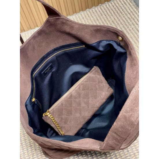 Premio Replica Borsa tote YSL Saint Laurent Icare scamosciata marrone Imitazione Outlet