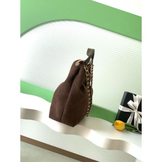 Premio Replica Borsa Chanel 26C Dumpling Hobo AS5978 scamosciata Caffè Imitazione Outlet