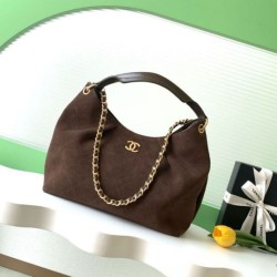 Premio Replica Borsa Chanel 26C Dumpling Hobo AS5978 scamosciata Caffè Imitazione Outlet