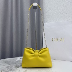 Premio Replica Borsa a tracolla Dior Bow piccola/media con finitura oro Giallo Imitazione Outlet