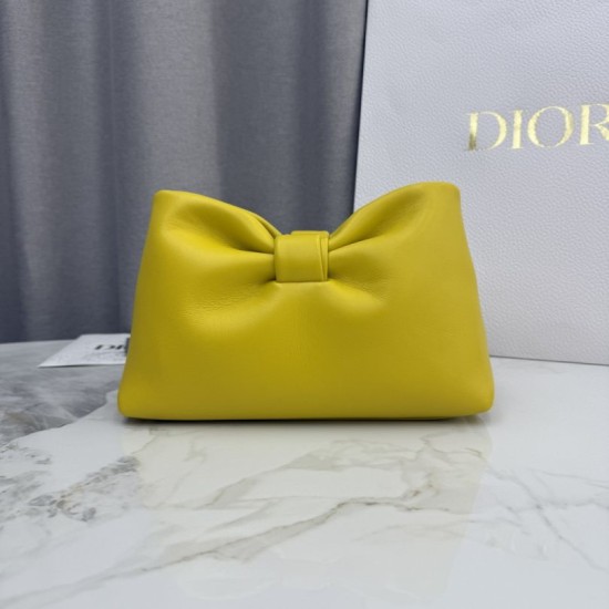 Premio Replica Borsa a tracolla Dior Bow piccola/media con finitura oro Giallo Imitazione Outlet