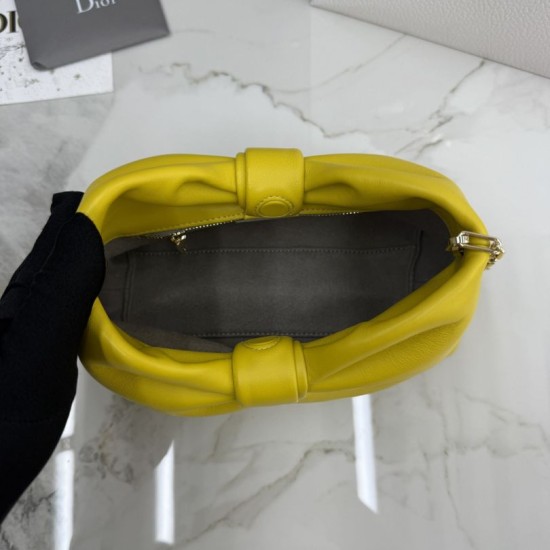 Premio Replica Borsa a tracolla Dior Bow piccola/media con finitura oro Giallo Imitazione Outlet