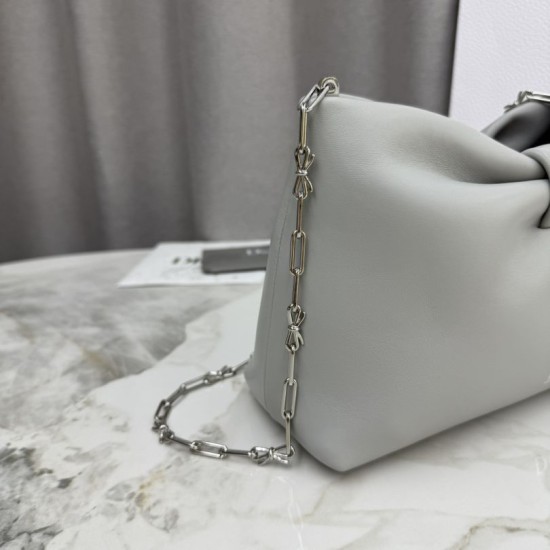 Premio Replica Borsa a tracolla Dior Bow piccola/media con finitura oro Grigio Imitazione Outlet