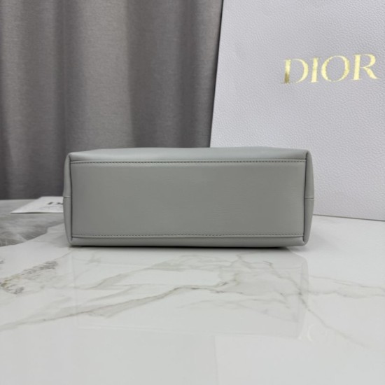 Premio Replica Borsa a tracolla Dior Bow piccola/media con finitura oro Grigio Imitazione Outlet