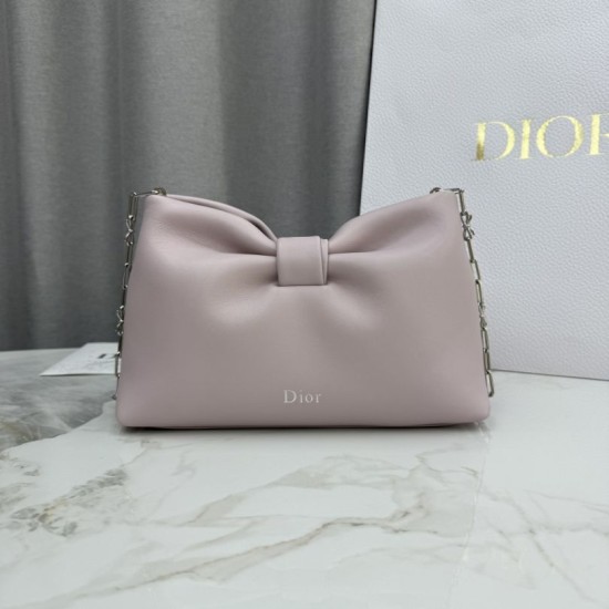 Premio Replica Borsa a tracolla Dior Bow piccola/media con finitura oro Rosa Imitazione Outlet