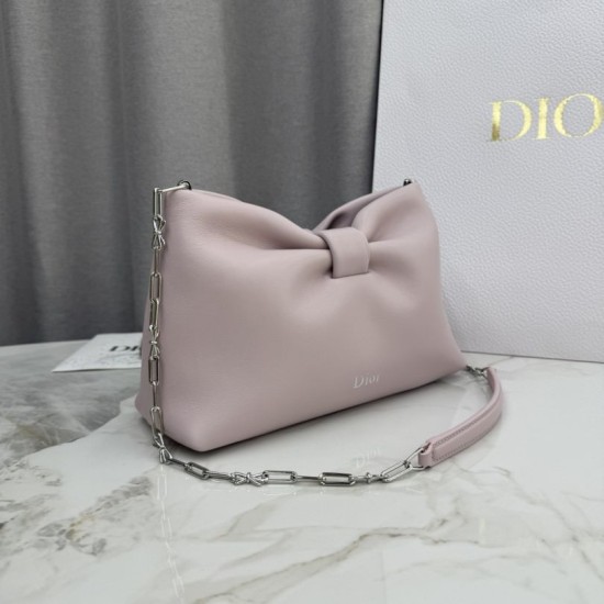 Premio Replica Borsa a tracolla Dior Bow piccola/media con finitura oro Rosa Imitazione Outlet