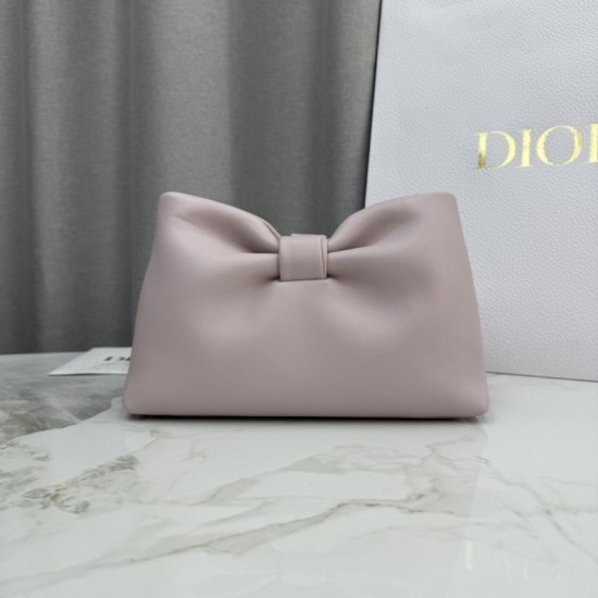 Premio Replica Borsa a tracolla Dior Bow piccola/media con finitura oro Rosa Imitazione Outlet
