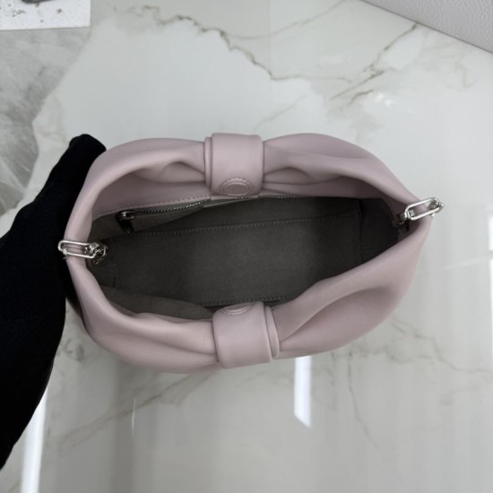 Premio Replica Borsa a tracolla Dior Bow piccola/media con finitura oro Rosa Imitazione Outlet