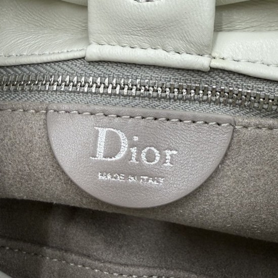 Premio Replica Borsa a tracolla Dior Bow piccola/media con finitura oro Beige Imitazione Outlet