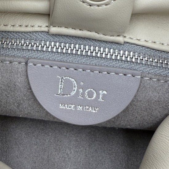 Premio Replica Borsa a tracolla Dior Bow piccola/media Acciaio inossidabile Beige chiaro Imitazione Outlet