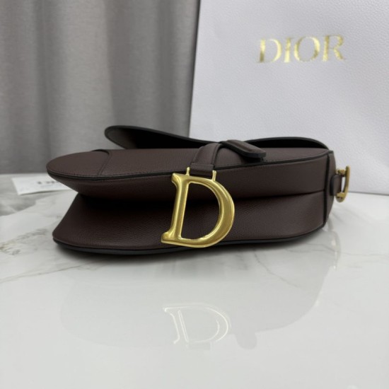 Premio Replica Borsa Saddle Dior pelle di vitello martellata marrone Imitazione Outlet