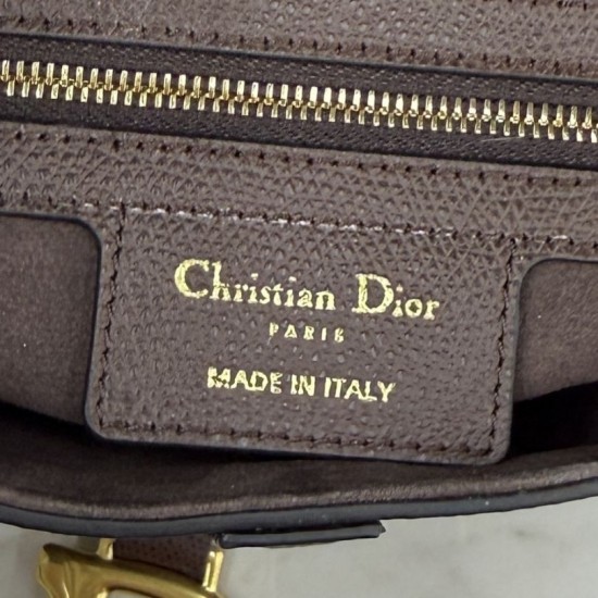 Premio Replica Borsa Saddle Dior pelle di vitello martellata marrone Imitazione Outlet