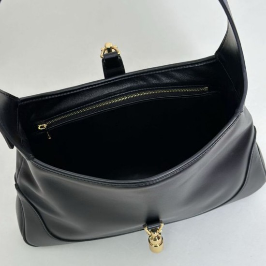 Premio Replica Borsa a tracolla media Gucci Jackie 1961 863136 Nero Imitazione Outlet
