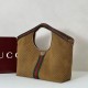 Premio Replica Borsa tote Gucci Giglio grande scamosciata GG 853971 marrone Imitazione Outlet