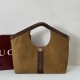 Premio Replica Borsa tote Gucci Giglio grande scamosciata GG 853971 marrone Imitazione Outlet
