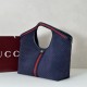 Premio Replica Borsa tote Gucci Giglio grande scamosciata GG 853971 Blu Imitazione Outlet