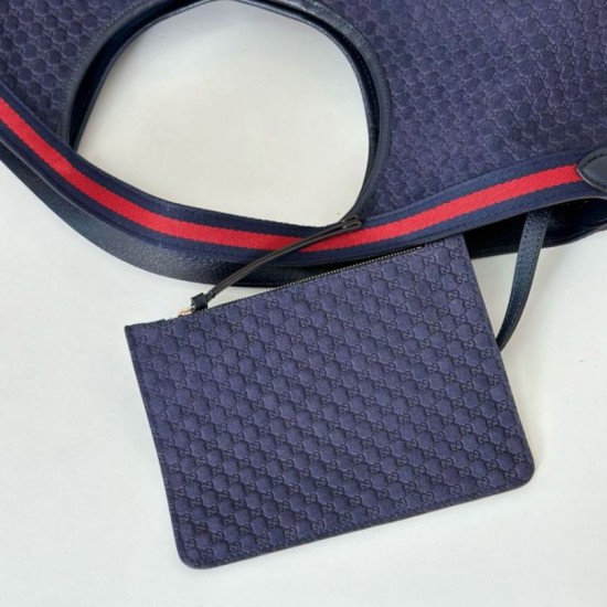 Premio Replica Borsa tote Gucci Giglio grande scamosciata GG 853971 Blu Imitazione Outlet