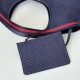 Premio Replica Borsa tote Gucci Giglio grande scamosciata GG 853971 Blu Imitazione Outlet