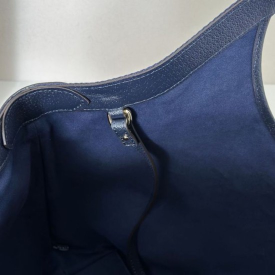 Premio Replica Borsa tote Gucci Giglio grande scamosciata GG 853971 Blu Imitazione Outlet
