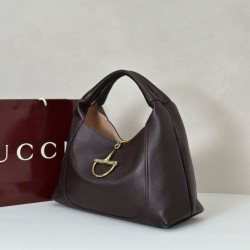 Premio Replica Gucci 837466 Borsa a tracolla maxi Softbit Marrone scuro Imitazione Outlet