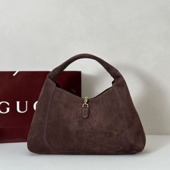 Qualità originale Repliche Gucci 837466 Borsa a tracolla maxi Softbit Marrone scamosciato False Online Premio Replica Gucci 837466 Borsa a tracolla maxi Softbit Marrone scamosciato Imitazione Outlet