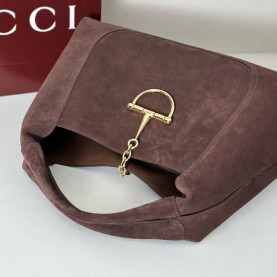 Qualità originale Repliche Gucci 837466 Borsa a tracolla maxi Softbit Marrone scamosciato False Online Premio Replica Gucci 837466 Borsa a tracolla maxi Softbit Marrone scamosciato Imitazione Outlet