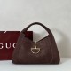 Qualità originale Repliche Gucci 837466 Borsa a tracolla maxi Softbit Marrone scamosciato False Online Premio Replica Gucci 837466 Borsa a tracolla maxi Softbit Marrone scamosciato Imitazione Outlet