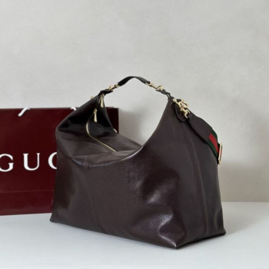 Premio Replica Gucci 864485 Brera borsa a tracolla grande da uomo Caffè Imitazione Outlet