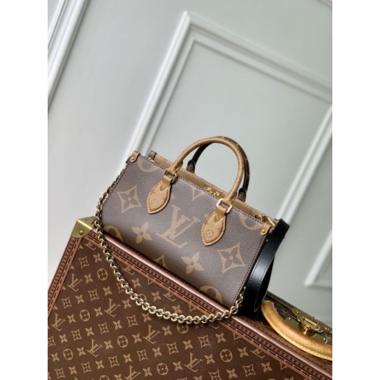 Premio Replica LV M14236 Borsa a catena OnTheGo East West Marrone Imitazione Outlet