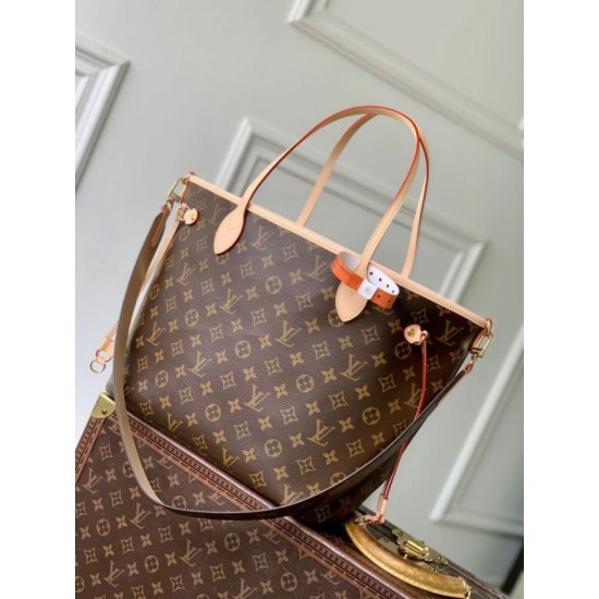 Premio Replica Borsa LV M28407 Neverfull Inside Out MM marrone Imitazione Outlet