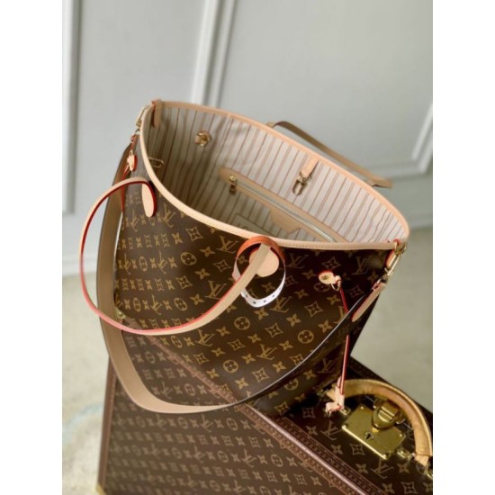 Premio Replica Borsa LV M28407 Neverfull Inside Out MM marrone Imitazione Outlet