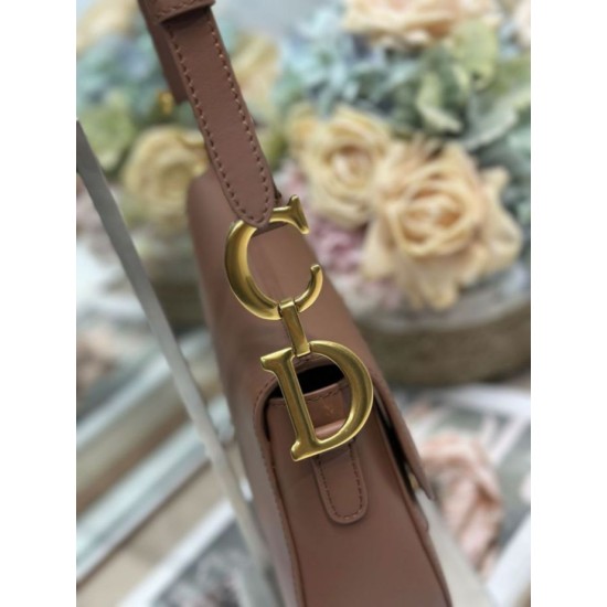 Premio Replica Borsa Dior Saddle pelle di vitello liscia marrone Imitazione Outlet
