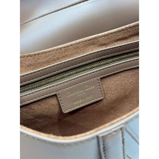 Premio Replica Borsa Dior Saddle pelle di vitello liscia marrone Imitazione Outlet