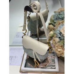 Premio Replica Borse Dior Saddle tela jacquard Dior Oblique blu Imitazione Outlet