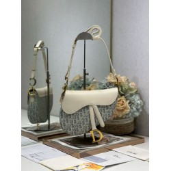 Premio Replica Borse Dior Saddle tela jacquard Dior Oblique blu Imitazione Outlet