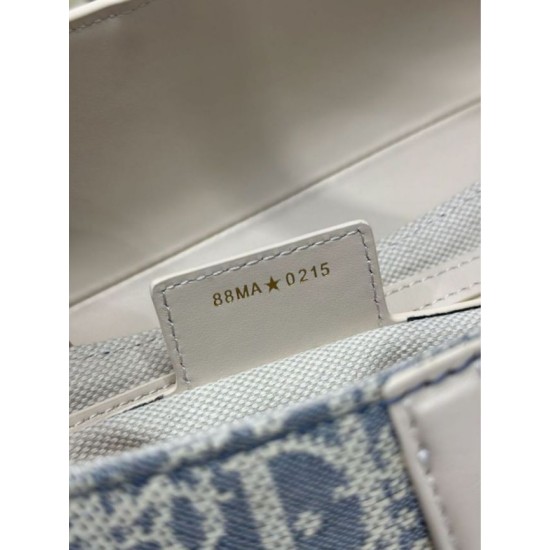 Premio Replica Borse Dior Saddle tela jacquard Dior Oblique blu Imitazione Outlet