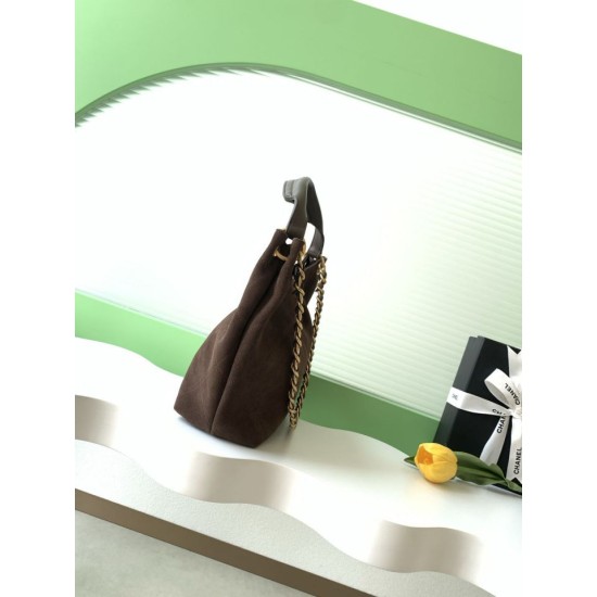 Premio Replica Borsa Chanel 26C Maxi Hobo AS5970 AS5978 scamosciata marrone Imitazione Outlet