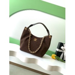 Premio Replica Borsa Chanel 26C Maxi Hobo AS5970 AS5978 scamosciata marrone Imitazione Outlet