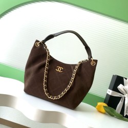 Premio Replica Borsa Chanel 26C Maxi Hobo AS5970 AS5978 scamosciata marrone Imitazione Outlet