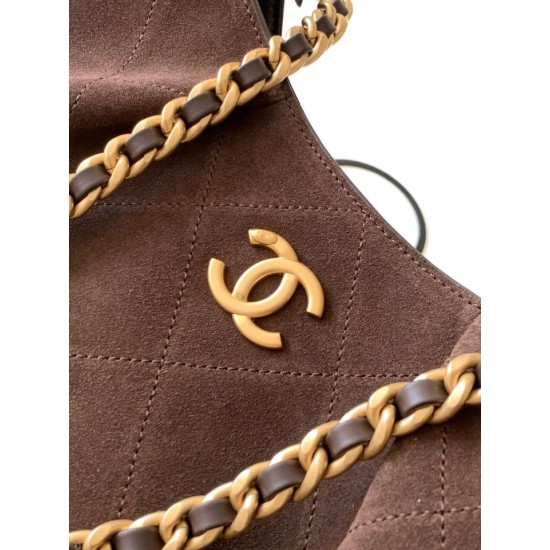 Premio Replica Borsa Chanel 26C Maxi Hobo AS5970 AS5978 scamosciata marrone Imitazione Outlet