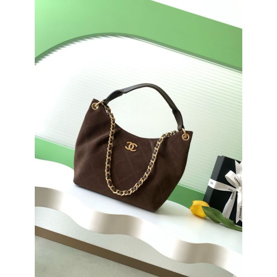Premio Replica Borsa Chanel 26C Maxi Hobo AS5970 AS5978 scamosciata marrone Imitazione Outlet