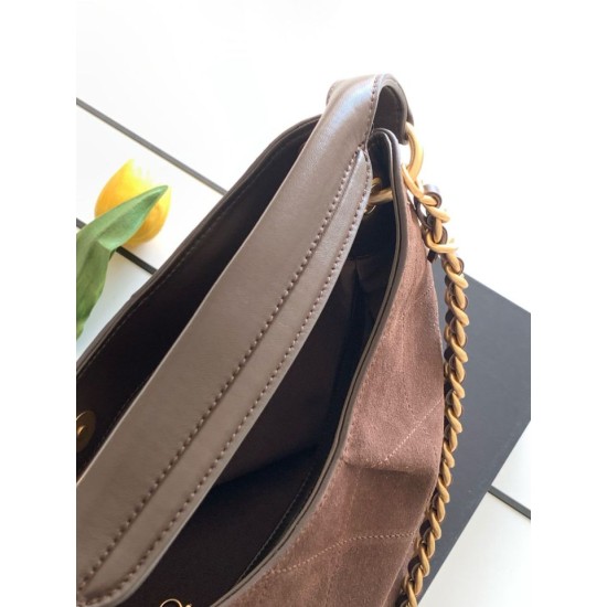 Premio Replica Borsa Chanel 26C Maxi Hobo AS5970 AS5978 scamosciata marrone Imitazione Outlet