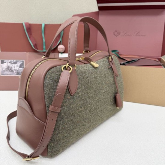 Premio Replica Borsa Needle Loro Piana piccolo/media Caramel Sage Imitazione Outlet