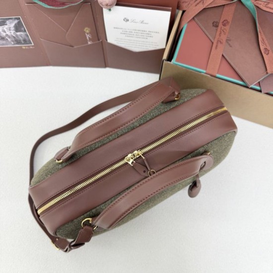 Premio Replica Borsa Needle Loro Piana piccolo/media Caramel Sage Imitazione Outlet