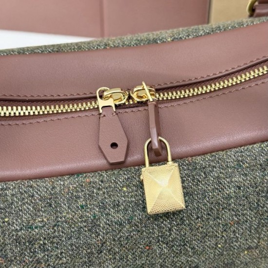 Premio Replica Borsa Needle Loro Piana piccolo/media Caramel Sage Imitazione Outlet