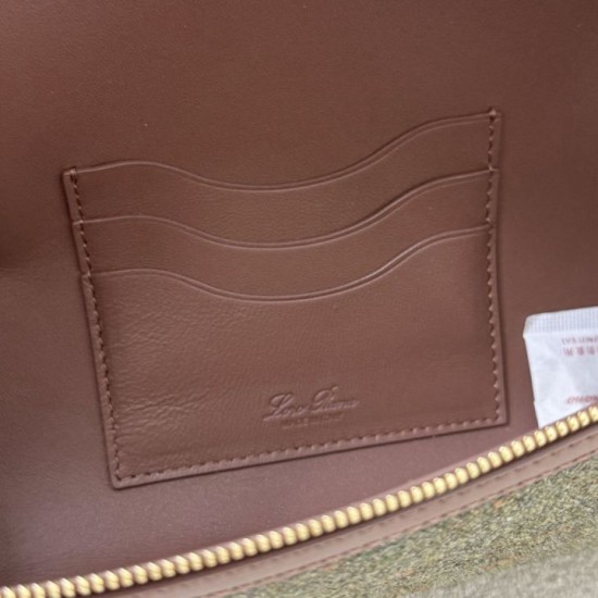 Premio Replica Borsa Loro Piana Extra Clutch L29 Caramello Salvia Imitazione Outlet