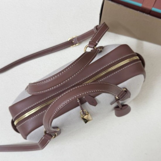 Premio Replica Borsa Needle Loro Piana piccolo/media Tela caramello Imitazione Outlet