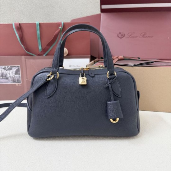 Premio Replica Borsa Needle Loro Piana piccolo/media Blu Royal Scuro Imitazione Outlet