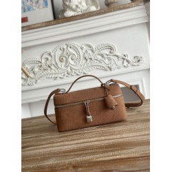 Premio Replica Borsa a tracolla con manico superiore Loro Piana Extra Bag 23 Marrone Imitazione Outlet